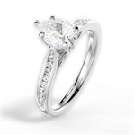 Elena Pear Cut Lab Grown Diamond 18Kt White Gold Engagement Ring - View 4
