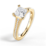 Delia Princess Cut Lab Grown Diamond 18Kt Yellow Gold Engagement Ring - View 3