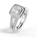 Mackenzie Princess Cut Lab Grown Diamond 18Kt White Gold Engagement Ring - View 3