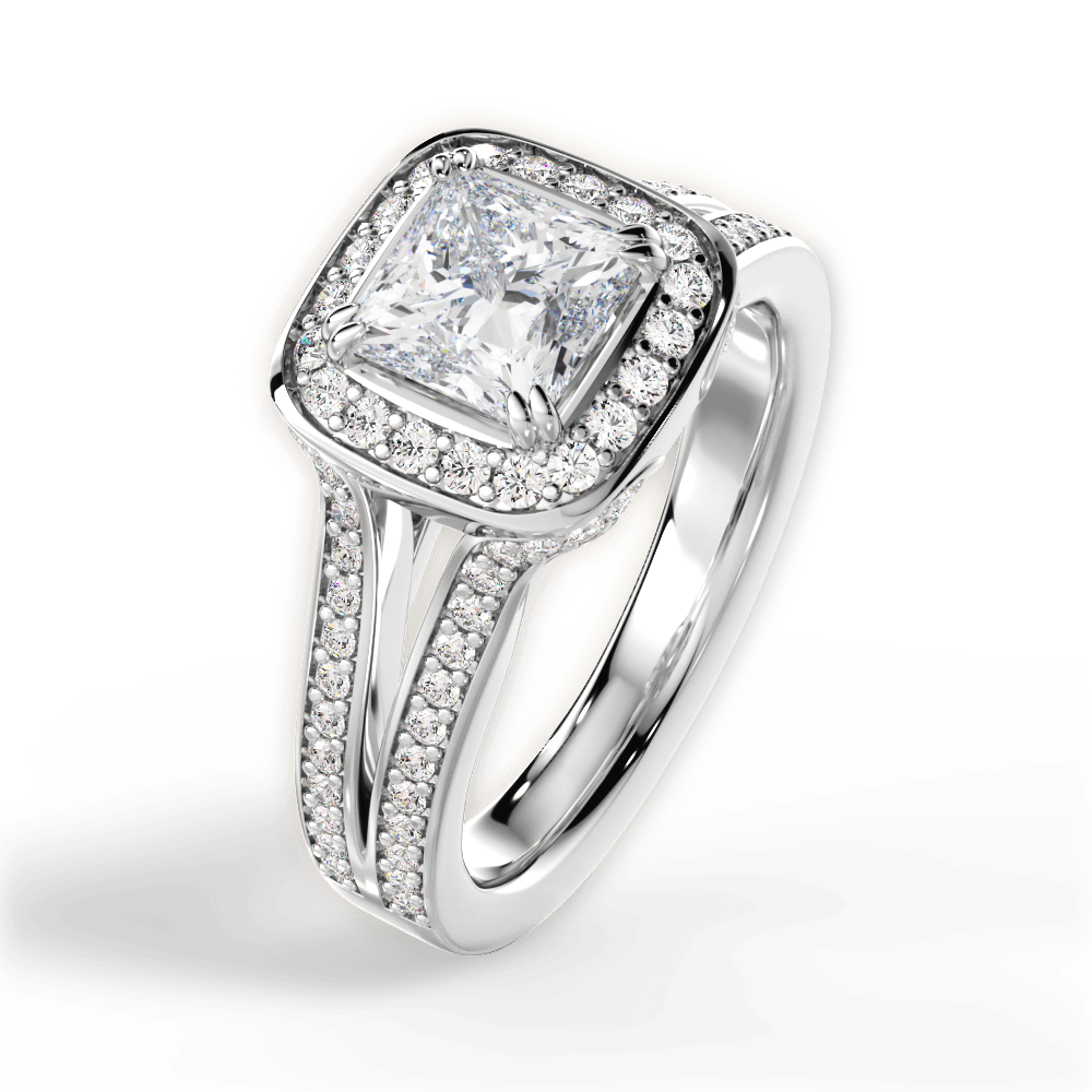 Mackenzie Princess Cut Lab Grown Diamond Platinum Engagement Ring - View 3