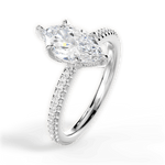 Helen Marquise Cut Lab Grown Diamond Platinum Engagement Ring - View 4