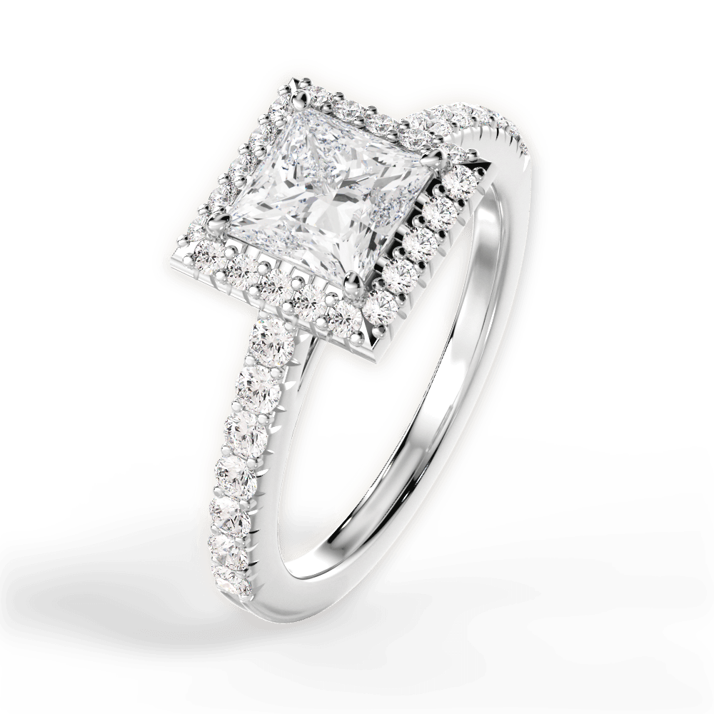 Kathleen Princess Cut Lab Grown Diamond Platinum Engagement Ring - View 3
