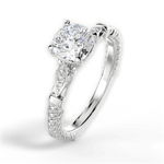 Gabriela Cushion Cut Lab Grown Diamond 14Kt White Gold Engagement Ring - View 2