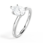 Angela Pear Cut Lab Grown Diamond 18Kt White Gold Engagement Ring - View 2