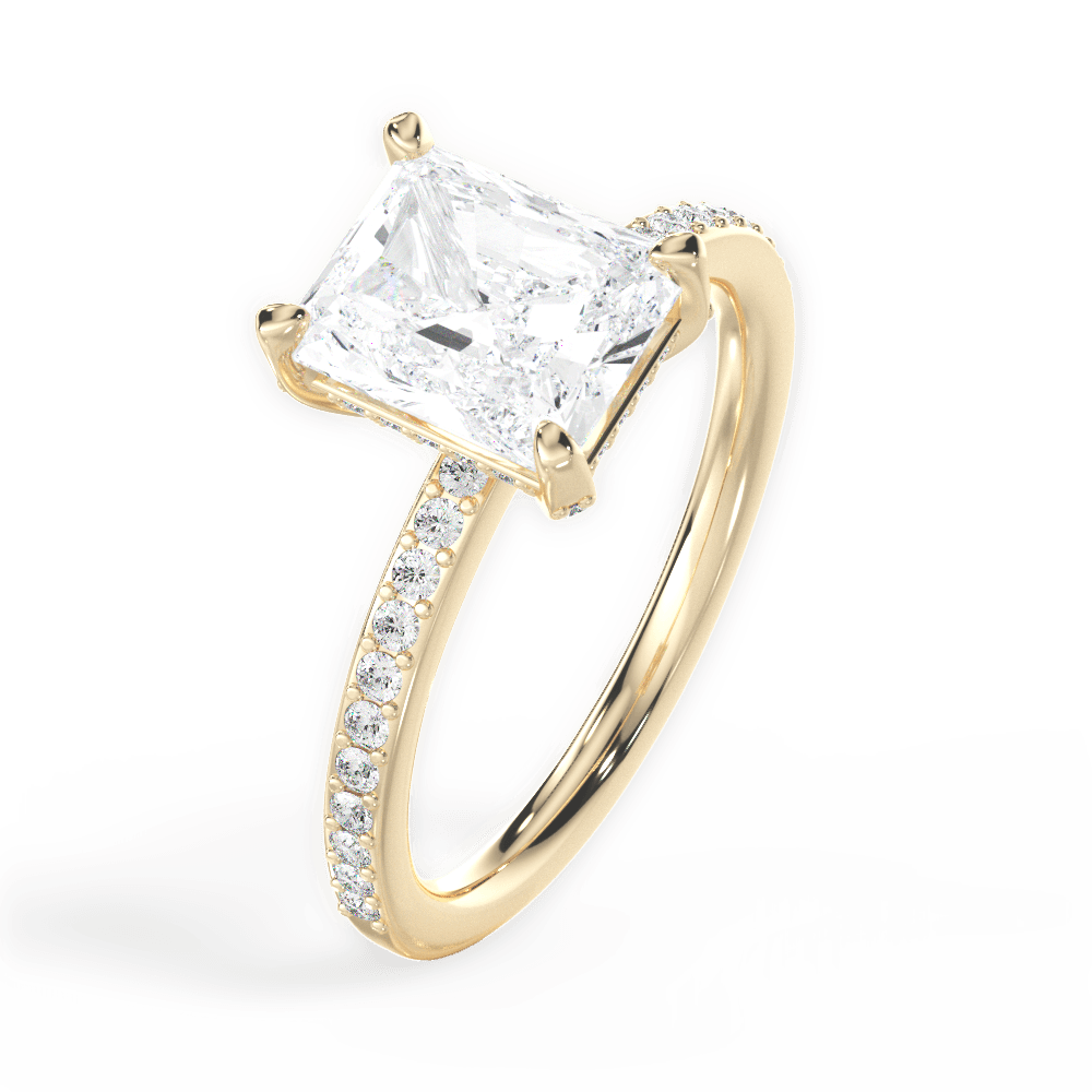 Janice Radiant Cut Lab Grown Diamond 18Kt Yellow Gold Engagement Ring - View 4