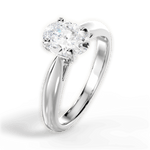 Amy Oval Cut Lab Grown Diamond Platinum Engagement Ring - View 4