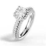 Jocelyn Asscher Cut Lab Grown Diamond 14Kt White Gold Engagement Ring - View 3