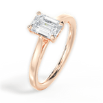 Angie Emerald Cut Lab Grown Diamond 18Kt Rose Gold Engagement Ring - View 4