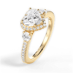 Julia Heart Cut Lab Grown Diamond 18Kt Yellow Gold Engagement Ring - View 3