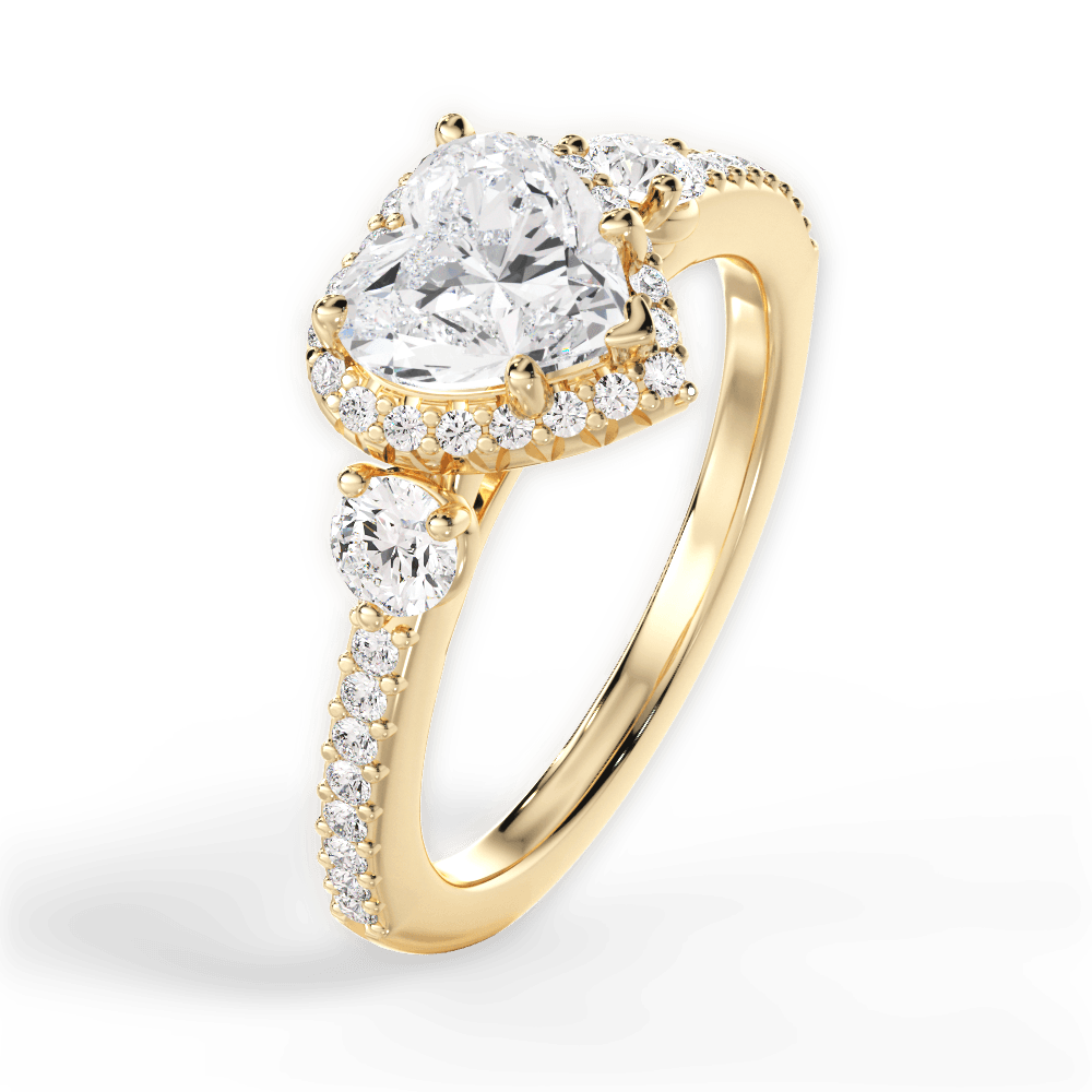 Julia Heart Cut Lab Grown Diamond 18Kt Yellow Gold Engagement Ring - View 3