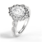 Julie Oval Cut Lab Grown Diamond 14Kt White Gold Engagement Ring - View 4