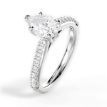Elizabeth Pear Cut Lab Grown Diamond 14Kt White Gold Engagement Ring - View 2