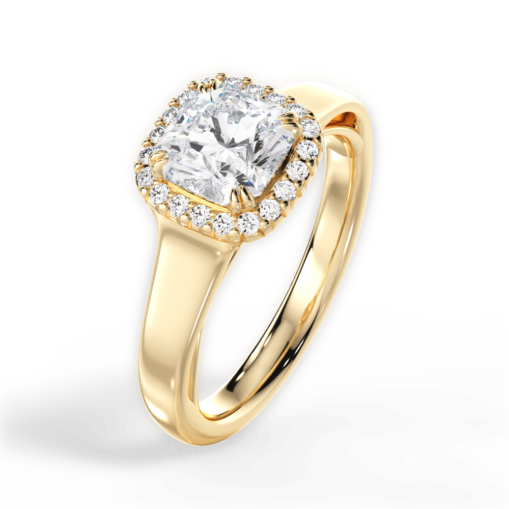 Jasmin Asscher Cut Lab Grown Diamond 18Kt Yellow Gold Engagement Ring - View 3