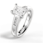 Brittany Radiant Cut Lab Grown Diamond 14Kt White Gold Engagement Ring - View 2