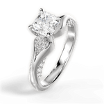 Isabel Asscher Cut Lab Grown Diamond Platinum Engagement Ring - View 3