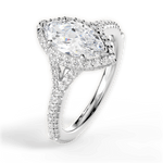 Judy Marquise Cut Lab Grown Diamond 14Kt White Gold Engagement Ring - View 3
