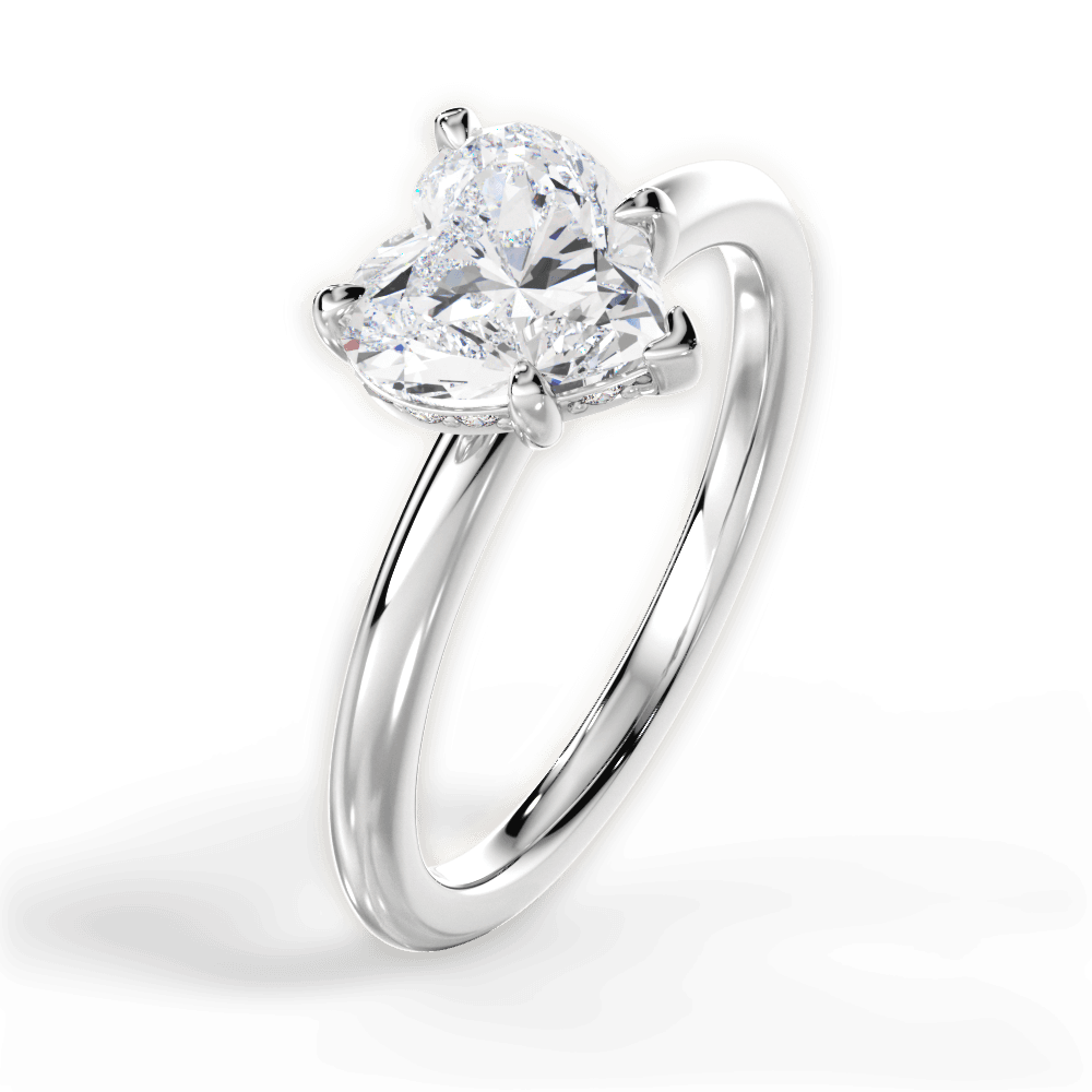 Brenda Heart Cut Lab Grown Diamond Platinum Engagement Ring - View 2