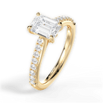 Elizabeth Emerald Cut Lab Grown Diamond 18Kt Yellow Gold Engagement Ring - View 2