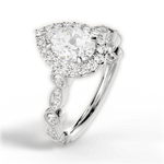 Irene Pear Cut Lab Grown Diamond Platinum Engagement Ring - View 3