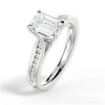 Elena Emerald Cut Lab Grown Diamond 18Kt White Gold Engagement Ring - View 3