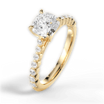 Dana Cushion Cut Lab Grown Diamond 18Kt Yellow Gold Engagement Ring - View 3
