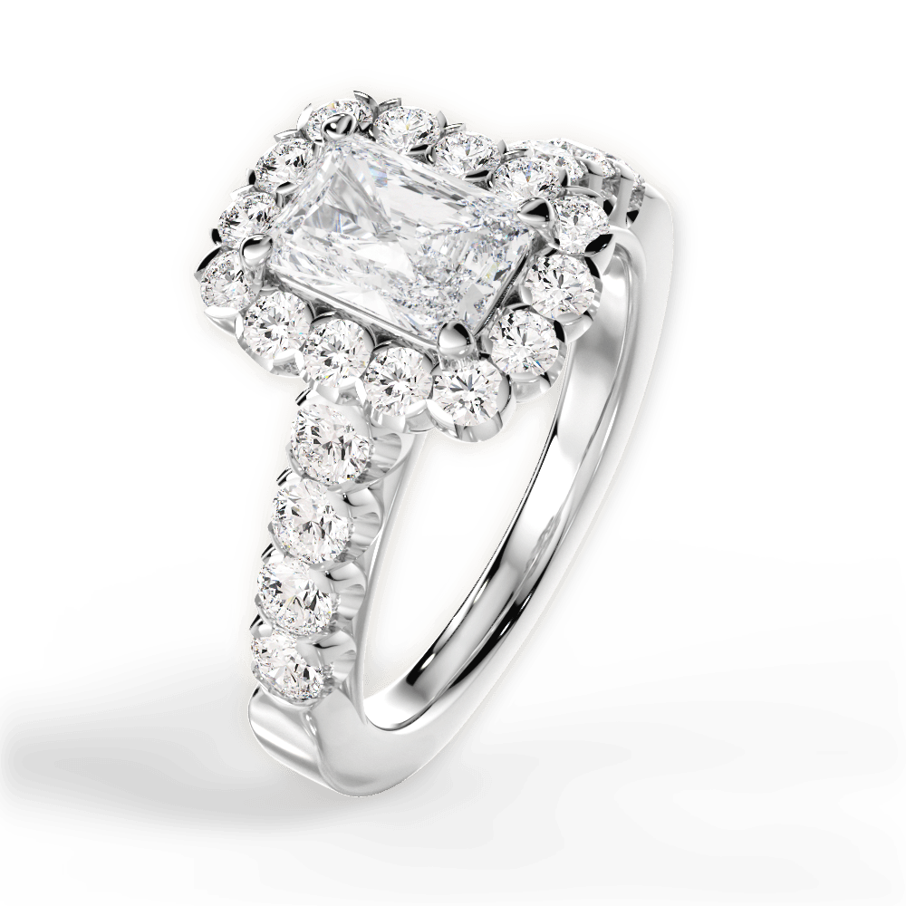 Lacey Radiant Cut Lab Grown Diamond 18Kt White Gold Engagement Ring - View 4