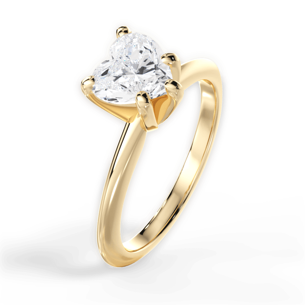 Casey Heart Cut Lab Grown Diamond 18Kt Yellow Gold Engagement Ring - View 4