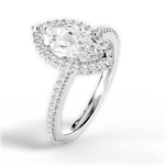 Joanne Marquise Cut Lab Grown Diamond 18Kt White Gold Engagement Ring - View 4