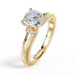 Florence Cushion Cut Lab Grown Diamond 18Kt Yellow Gold Engagement Ring - View 2