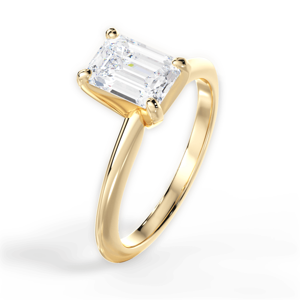 Casey Emerald Cut Lab Grown Diamond 18Kt Yellow Gold Engagement Ring - View 3