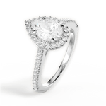 Jeanne Pear Cut Lab Grown Diamond Platinum Engagement Ring - View 2