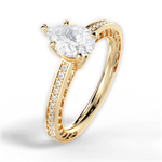 Donna Pear Cut Lab Grown Diamond 18Kt Yellow Gold Engagement Ring - View 2