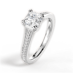 Delia Asscher Cut Lab Grown Diamond 18Kt White Gold Engagement Ring - View 2