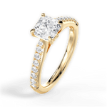 Elizabeth Asscher Cut Lab Grown Diamond 18Kt Yellow Gold Engagement Ring - View 3