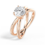 Ada Round Cut Lab Grown Diamond 18Kt Rose Gold Engagement Ring - View 4
