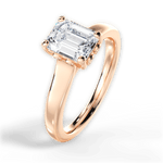 Carol Emerald Cut Lab Grown Diamond 18Kt Rose Gold Engagement Ring - View 2