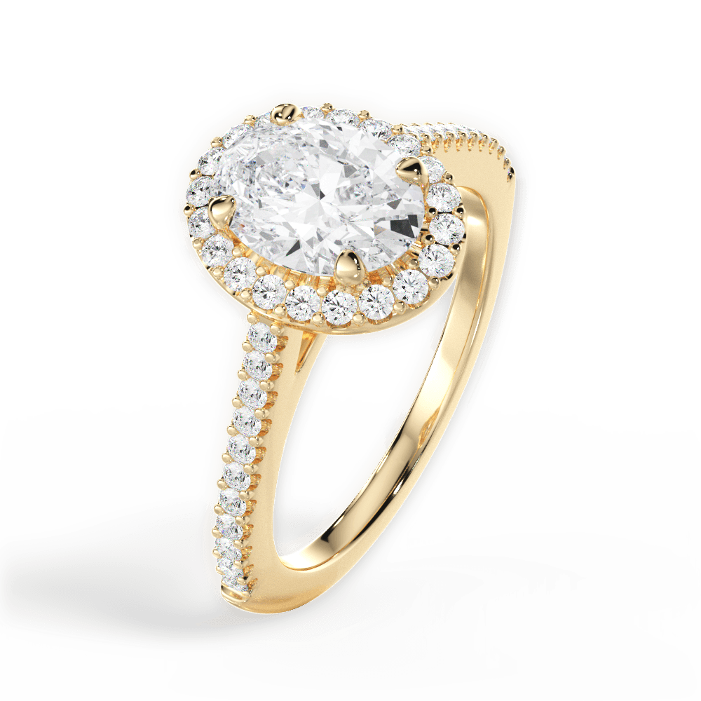 Jeanne Oval Cut Lab Grown Diamond 18Kt Yellow Gold Engagement Ring - View 3