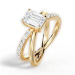 Jennifer Emerald Cut Lab Grown Diamond 18Kt Yellow Gold Engagement Ring - View 4