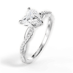 Charlotte Heart Cut Lab Grown Diamond Platinum Engagement Ring - View 4