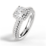 Jocelyn Cushion Cut Lab Grown Diamond 18Kt White Gold Engagement Ring - View 2