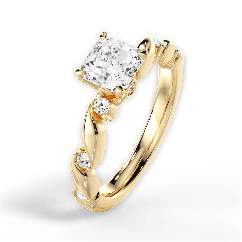 Emma Asscher Cut Lab Grown Diamond 18Kt Yellow Gold Engagement Ring - View 4