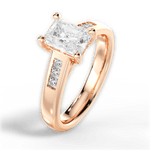 Brittany Radiant Cut Lab Grown Diamond 18Kt Rose Gold Engagement Ring - View 2
