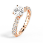 Kira Round Cut Lab Grown Diamond 18Kt Rose Gold Engagement Ring - View 3