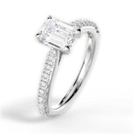 Frances Emerald Cut Lab Grown Diamond 14Kt White Gold Engagement Ring - View 4