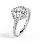 Jackie Round Cut Lab Grown Diamond 18Kt White Gold Engagement Ring - View 3