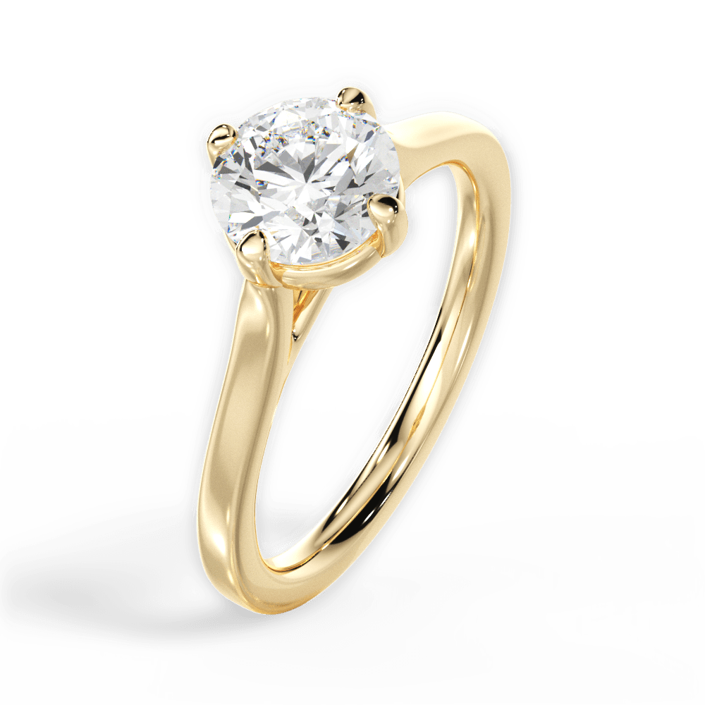Bernadette Round Cut Lab Grown Diamond 18Kt Yellow Gold Engagement Ring - View 4