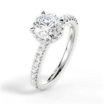 Isabella Round Cut Lab Grown Diamond Platinum Engagement Ring - View 2