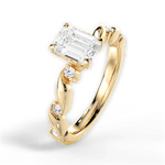 Emma Emerald Cut Lab Grown Diamond 18Kt Yellow Gold Engagement Ring - View 2