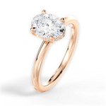 Brenda Oval Cut Lab Grown Diamond 18Kt Rose Gold Engagement Ring - View 2