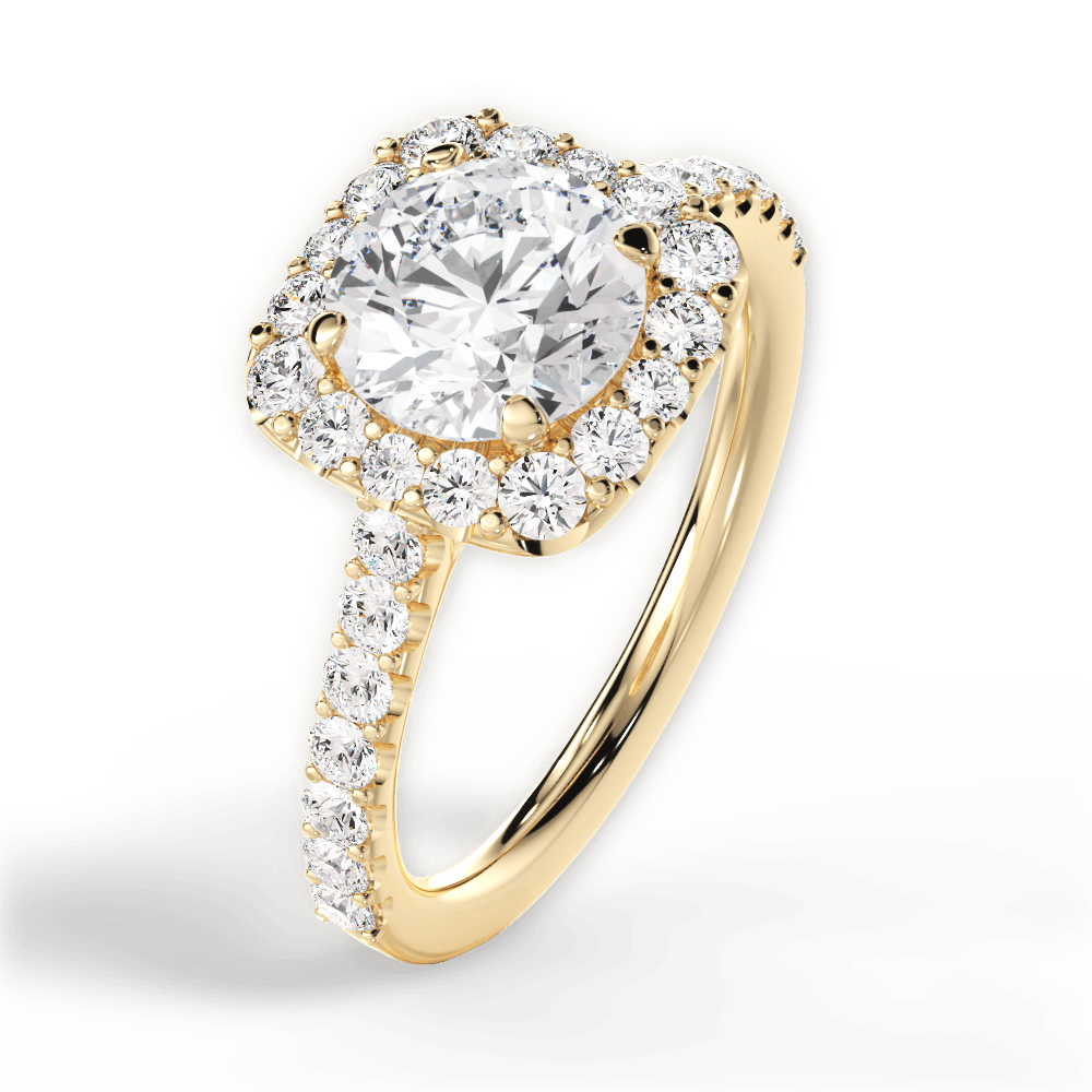 Ingrid Round Cut Lab Grown Diamond 18Kt Yellow Gold Engagement Ring - View 2
